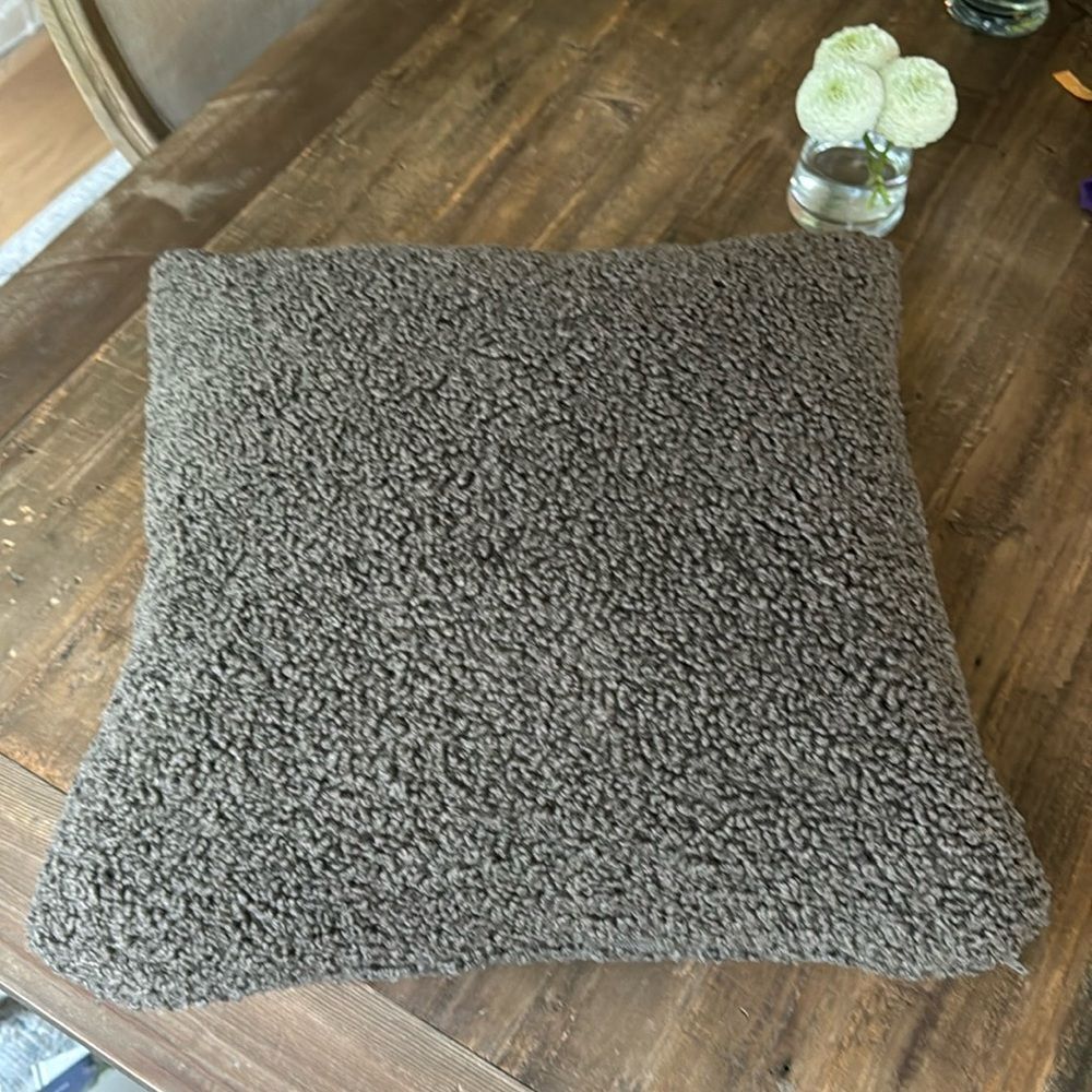 Pottery Barn Brown Textured Sherpa Accent Pillow